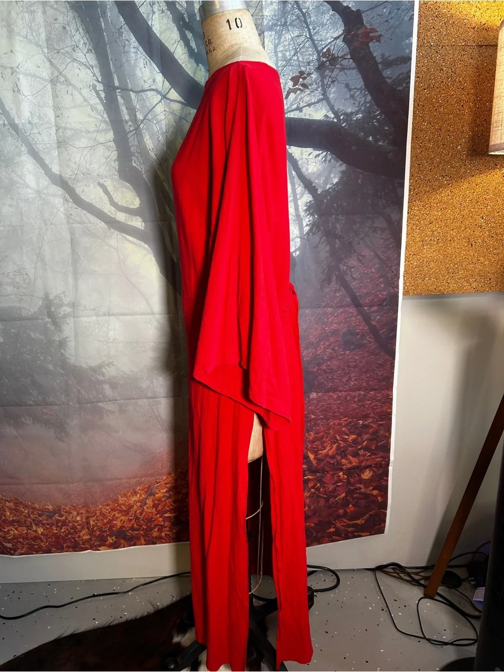 Red Womens Long Sleeve Maxi Dress - Picture 2 of 4
